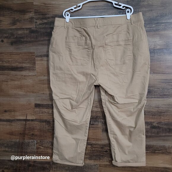 Democracy Ab Solution Cargo Jeans Size 22 W High Rise Tab Leg Beige Clay - Picture 2 of 12